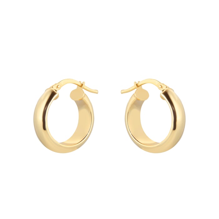 Goldsmiths 9ct Yellow Gold Polish Round Creole Hoop Earrings