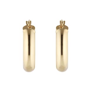 Goldsmiths 9ct Yellow Gold 22mm Oval Hoop Earrings