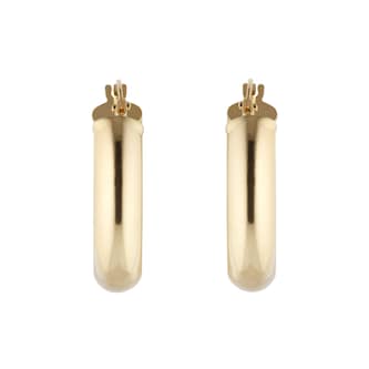 Goldsmiths 9ct Yellow Gold 22mm Oval Hoop Earrings Goldsmiths 9ct Yellow Gold 22mm Oval Hoop Earrings