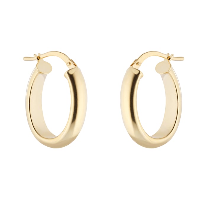 Goldsmiths 9ct Yellow Gold 22mm Oval Hoop Earrings