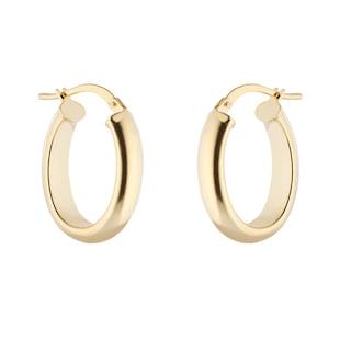 Goldsmiths 9ct Yellow Gold 22mm Oval Hoop Earrings