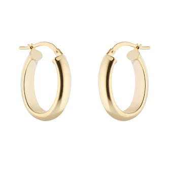 Goldsmiths 9ct Yellow Gold 22mm Oval Hoop Earrings Goldsmiths 9ct Yellow Gold 22mm Oval Hoop Earrings