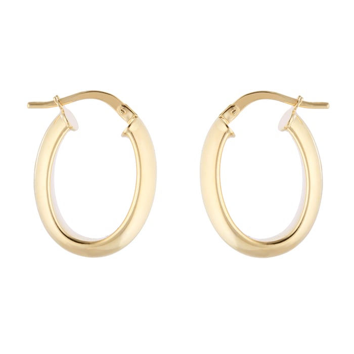 Goldsmiths 9ct Yellow Gold 22mm Oval Hoop Earrings