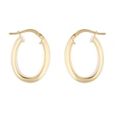 Goldsmiths 9ct Yellow Gold 22mm Oval Hoop Earrings