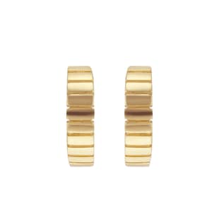 Goldsmiths 9ct Yellow Gold Ridge Huggie Hoop Earrings
