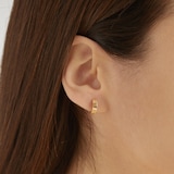 Goldsmiths 9ct Yellow Gold Ridge Huggie Hoop Earrings