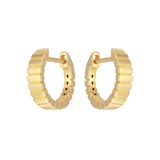 Goldsmiths 9ct Yellow Gold Ridge Huggie Hoop Earrings