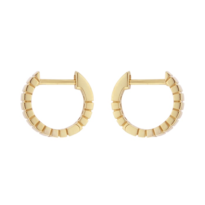 Goldsmiths 9ct Yellow Gold Ridge Huggie Hoop Earrings