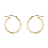 Goldsmiths 9ct Yellow Gold 15mm Textured Hoop Earrings