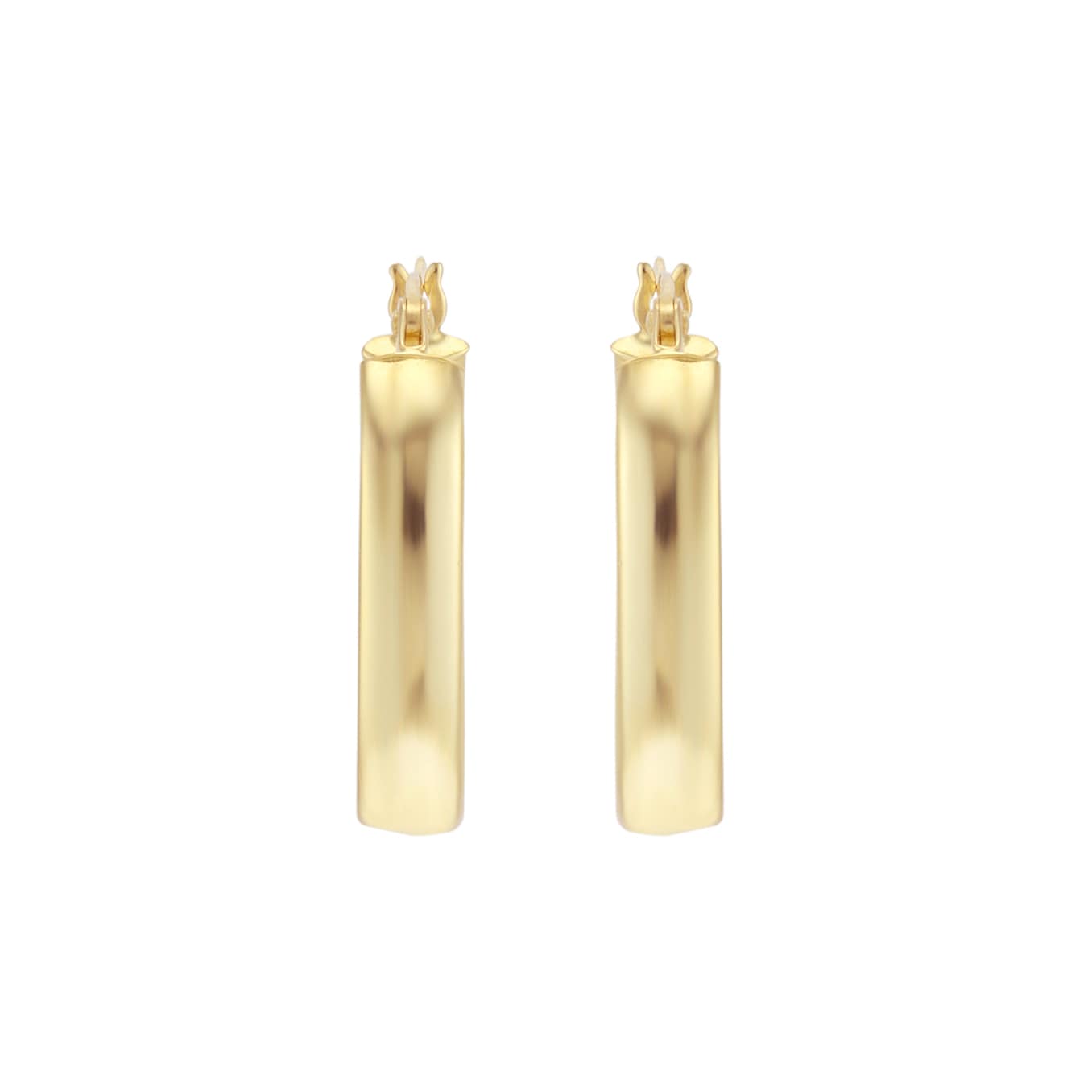 Goldsmiths 18ct Yellow Gold Oval Chunky Hoop Earrings