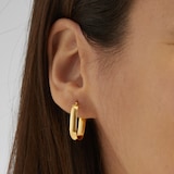 Goldsmiths 18ct Yellow Gold Oval Chunky Hoop Earrings