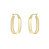 Goldsmiths 18ct Yellow Gold Oval Chunky Hoop Earrings