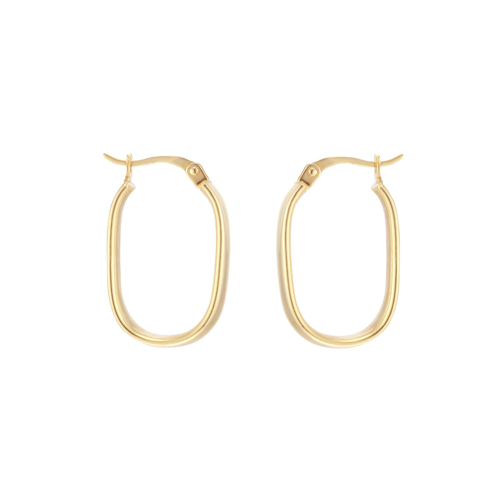 Goldsmiths 18ct Yellow Gold Oval Chunky Hoop Earrings