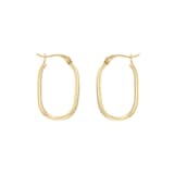 Goldsmiths 18ct Yellow Gold Oval Chunky Hoop Earrings