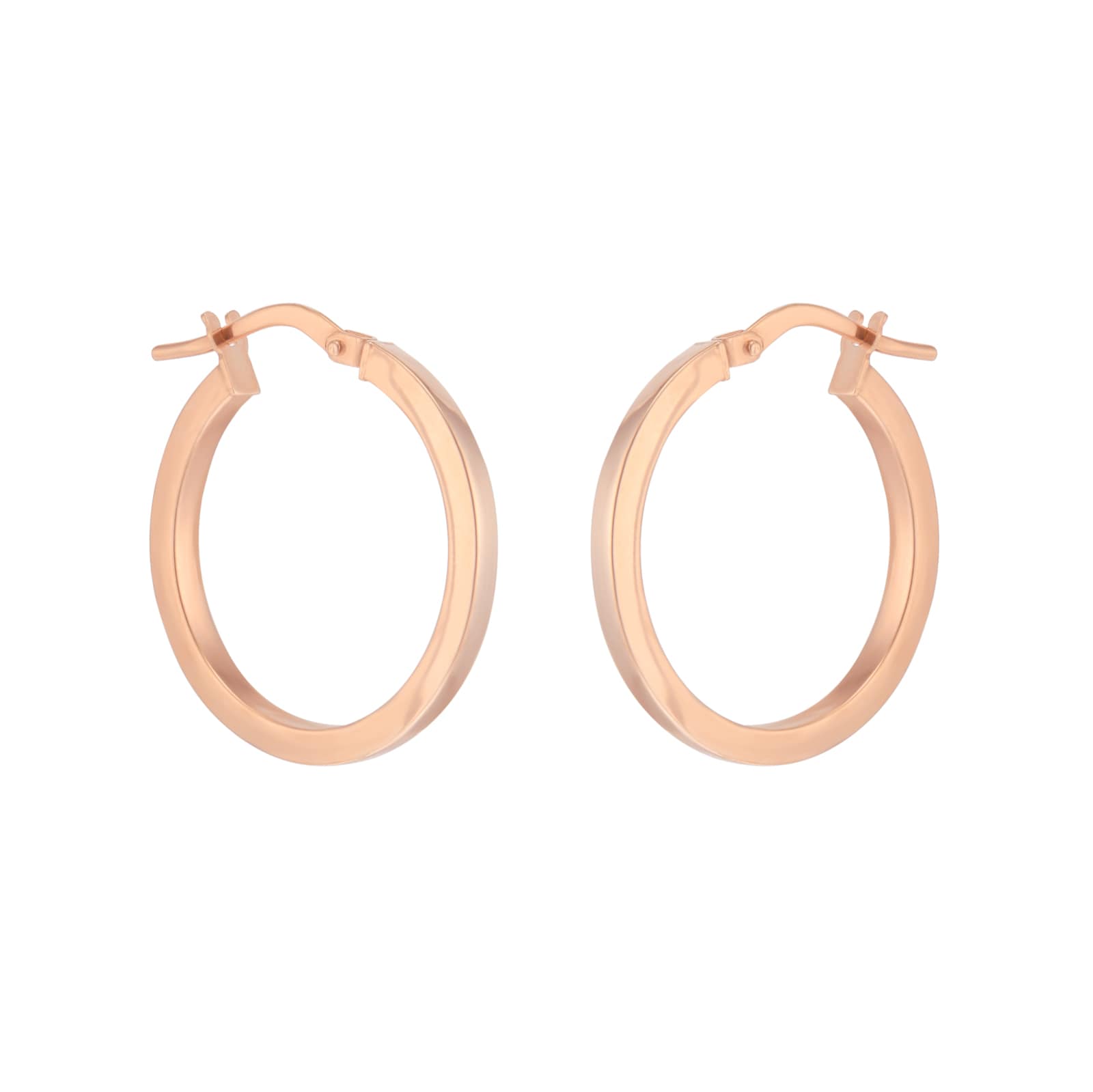 Goldsmiths 9ct Rose Gold 20mm Large Hoop Earrings Goldsmiths 9ct Rose Gold 20mm Large Hoop Earrings