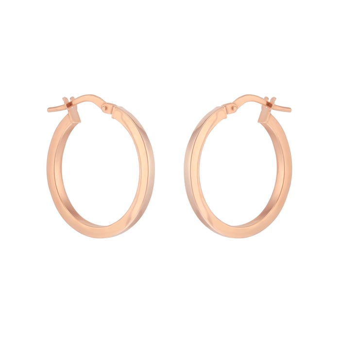 Goldsmiths 9ct Rose Gold 20mm Large Hoop Earrings