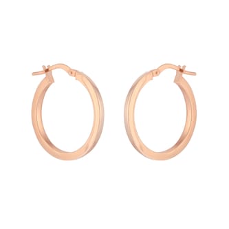 Goldsmiths 9ct Rose Gold 20mm Large Hoop Earrings Goldsmiths 9ct Rose Gold 20mm Large Hoop Earrings