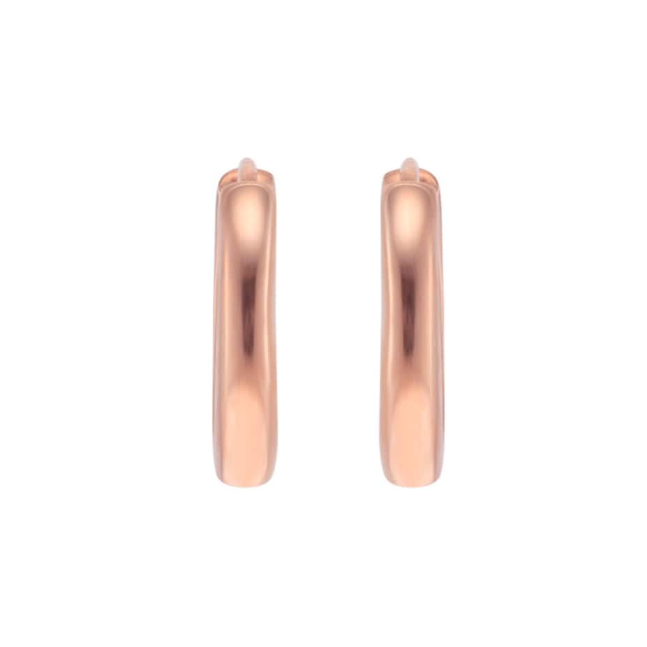 Goldsmiths 9ct Rose Gold 11mm Huggie Earrings Goldsmiths 9ct Rose Gold 11mm Huggie Earrings