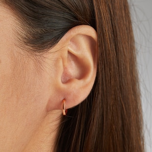 Goldsmiths 9ct Rose Gold 11mm Huggie Earrings