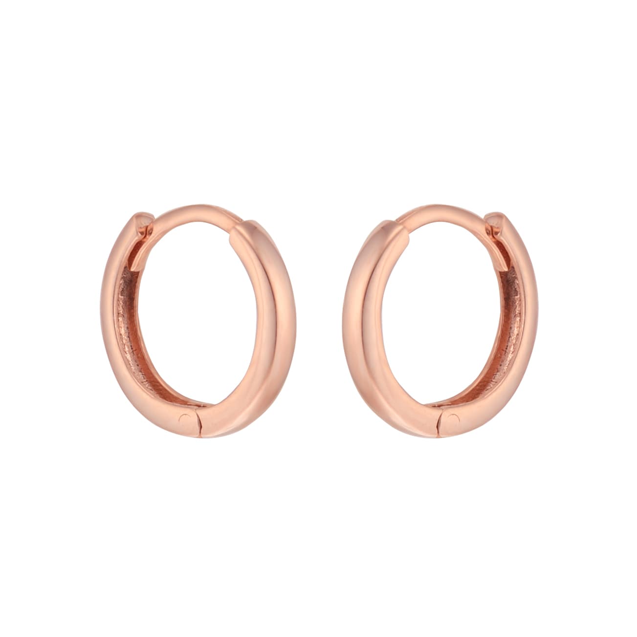 Goldsmiths 9ct Rose Gold 11mm Huggie Earrings Goldsmiths 9ct Rose Gold 11mm Huggie Earrings