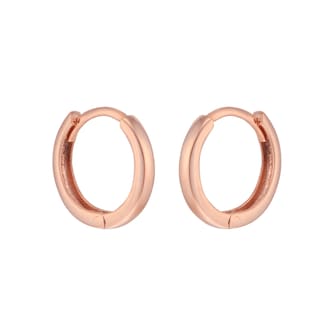 Goldsmiths 9ct Rose Gold 11mm Huggie Earrings Goldsmiths 9ct Rose Gold 11mm Huggie Earrings