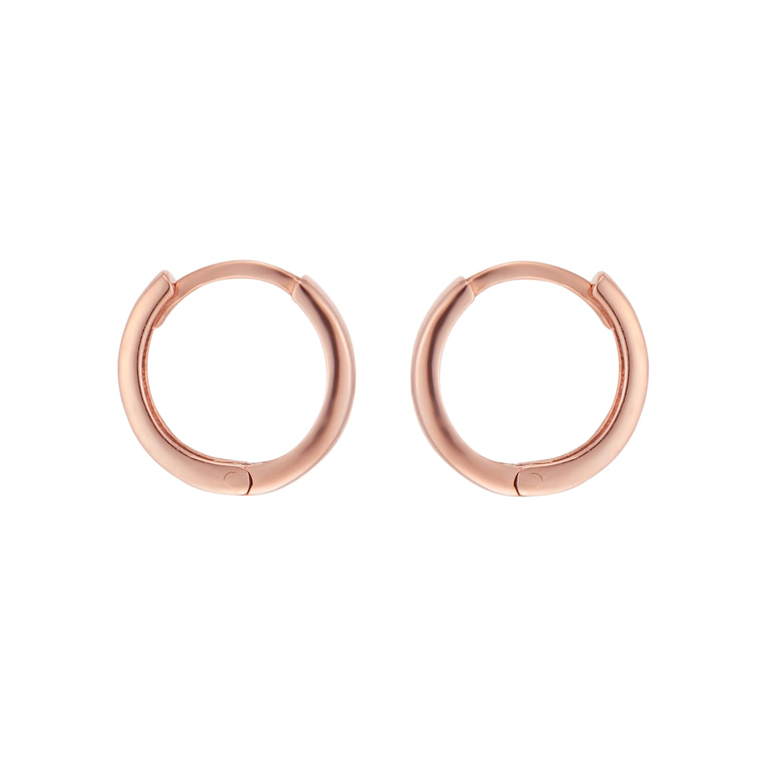 Goldsmiths 9ct Rose Gold 11mm Huggie Earrings Goldsmiths 9ct Rose Gold 11mm Huggie Earrings