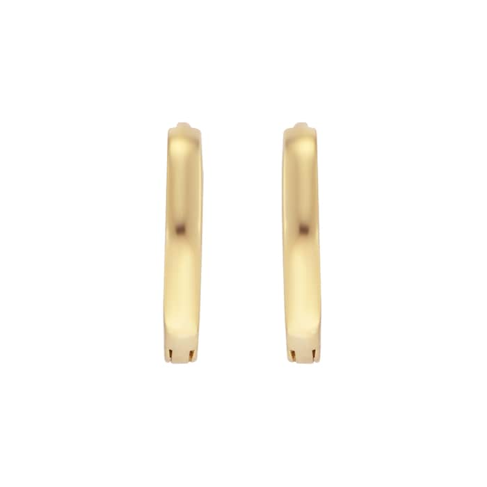 Goldsmiths 9ct Yellow Gold Hexagon Huggie Hoop Earrings