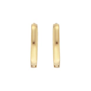 Goldsmiths 9ct Yellow Gold Hexagon Huggie Hoop Earrings