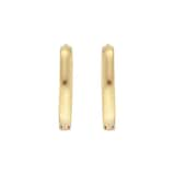 Goldsmiths 9ct Yellow Gold Hexagon Huggie Hoop Earrings