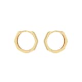 Goldsmiths 9ct Yellow Gold Hexagon Huggie Hoop Earrings