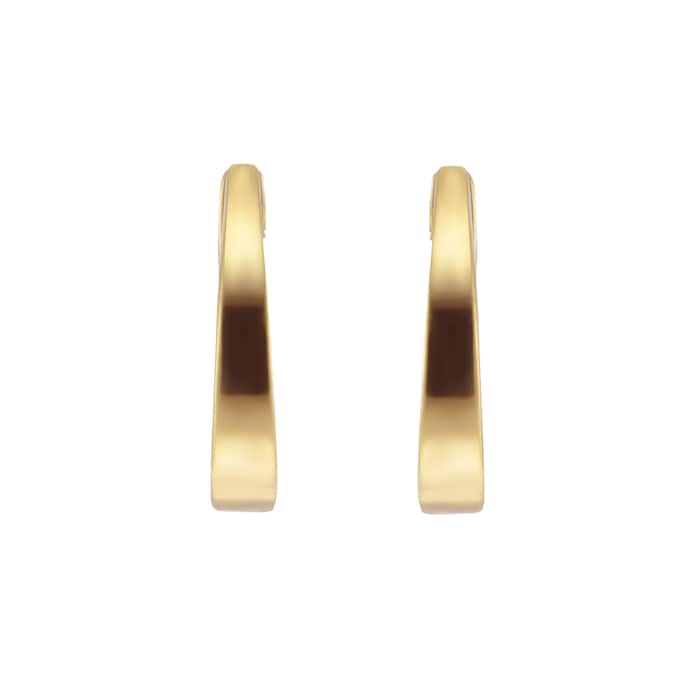 Goldsmiths 18ct Yellow Gold Tapered Huggie Hoop Earrings