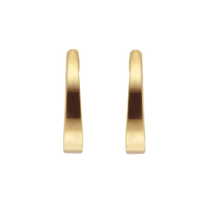 Goldsmiths 18ct Yellow Gold Tapered Huggie Hoop Earrings