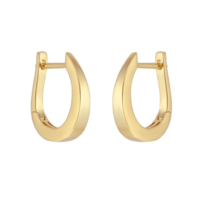 Goldsmiths 18ct Yellow Gold Tapered Huggie Hoop Earrings