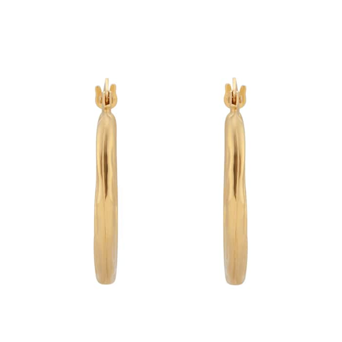 Goldsmiths 9ct Yellow Gold Textured Creole Hoop Earrings