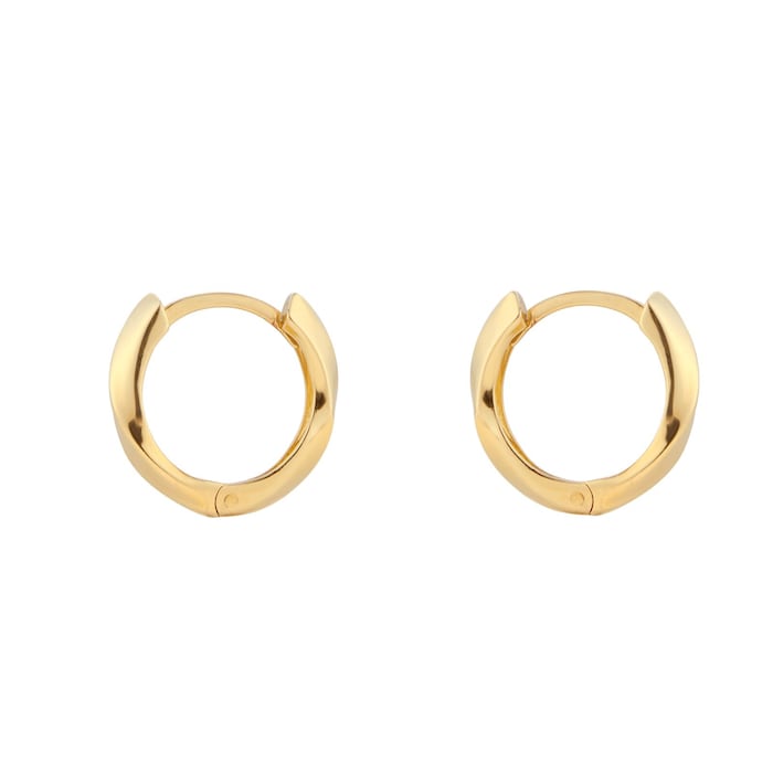 Goldsmiths 9ct Yellow Gold Twist Huggie Earrings