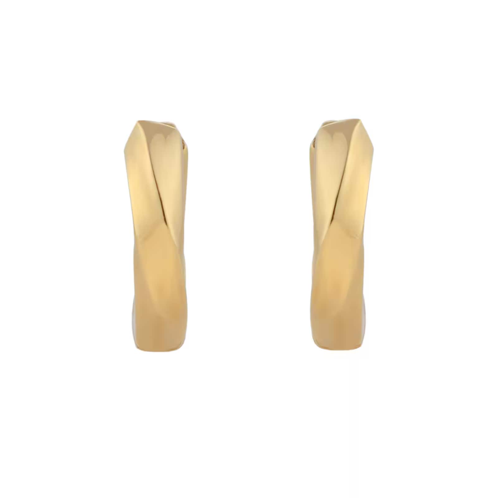 Goldsmiths 9ct Yellow Gold Twist Huggie Earrings