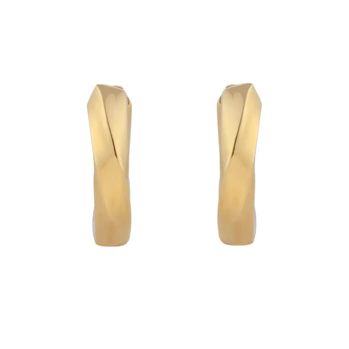Goldsmiths 9ct Yellow Gold Twist Huggie Earrings