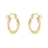 Mappin & Webb 18ct Yellow Gold Twist Hoop Earrings