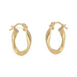 15030750 - 18ct Yellow Gold Twist Hoop Earrings