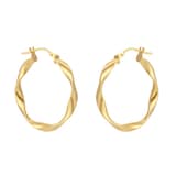 Mappin & Webb 18ct Yellow Gold 25mm Twisted Creole Hoop Earrings
