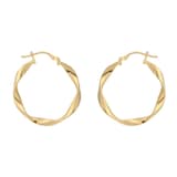 Mappin & Webb 18ct Yellow Gold 25mm Twisted Creole Hoop Earrings