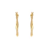 Mappin & Webb 18ct Yellow Gold 25mm Twisted Creole Hoop Earrings