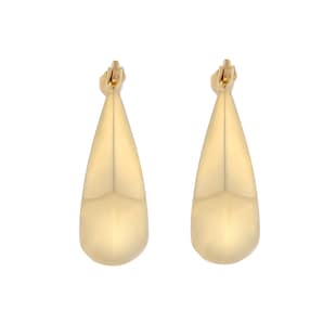 Goldsmiths 9ct Yellow Gold Tapered Knife Edge Oval Creole Hoop Earrings