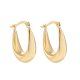 Goldsmiths 9ct Yellow Gold Tapered Knife Edge Oval Creole Hoop Earrings