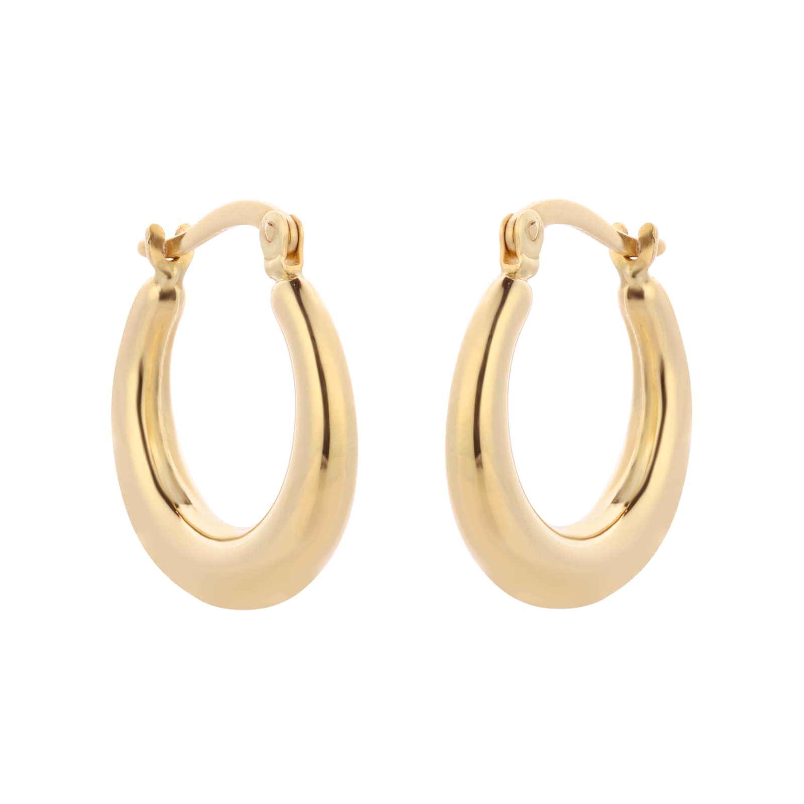 Goldsmiths 9ct Yellow Gold Tapered Creole Hoop Earrings Goldsmiths 9ct Yellow Gold Tapered Creole Hoop Earrings