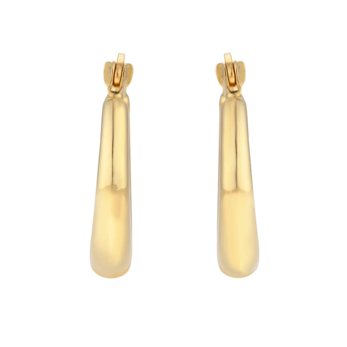 Goldsmiths 9ct Yellow Gold Tapered Creole Hoop Earrings