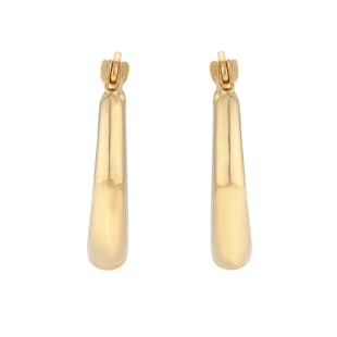 Goldsmiths 9ct Yellow Gold Tapered Creole Hoop Earrings