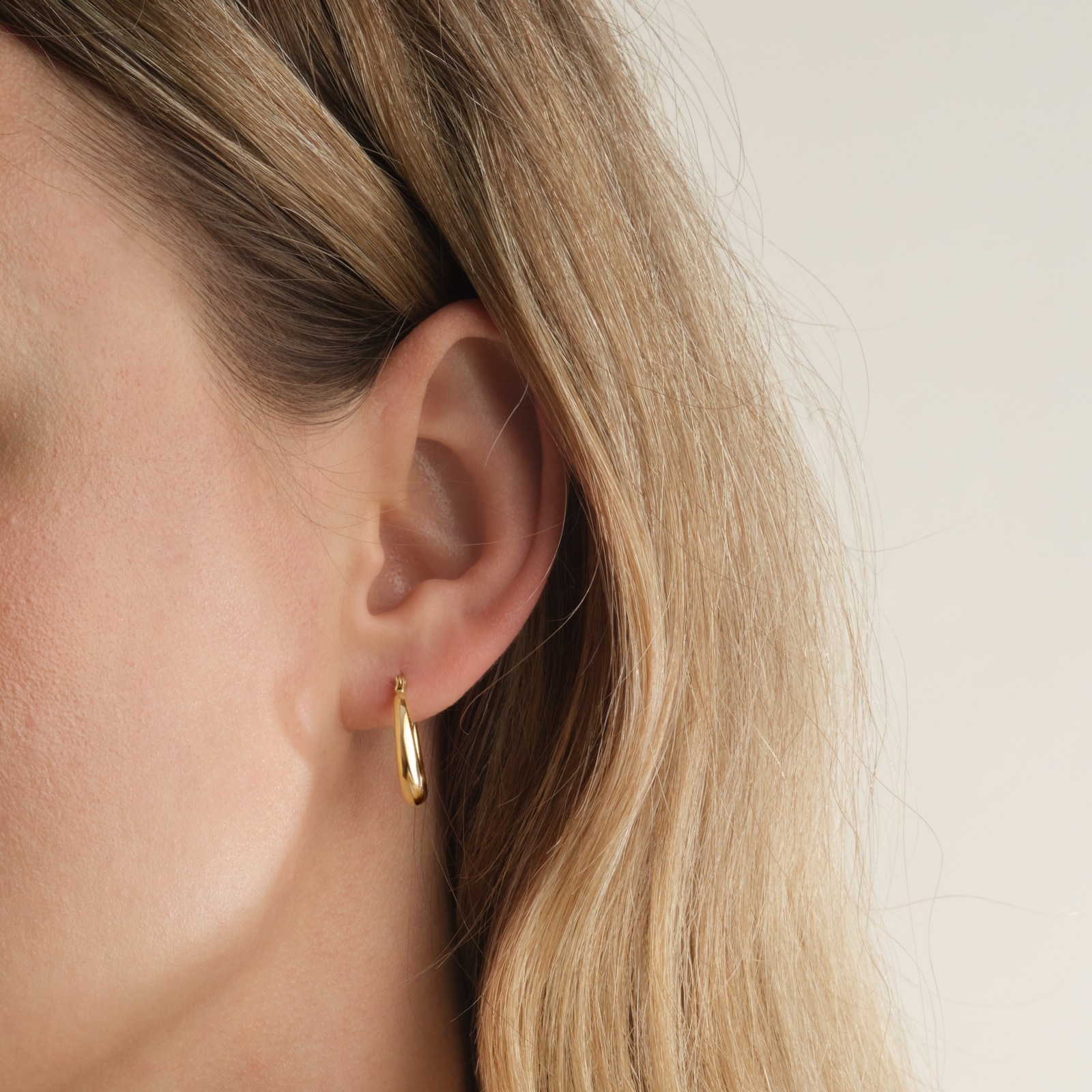 Goldsmiths 9ct Yellow Gold Tapered Creole Hoop Earrings