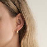 Goldsmiths 9ct Yellow Gold Tapered Creole Hoop Earrings