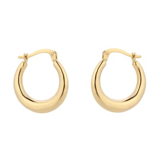 Goldsmiths 9ct Yellow Gold Tapered Creole Hoop Earrings